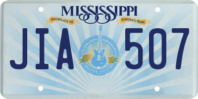 MS license plate JIA507