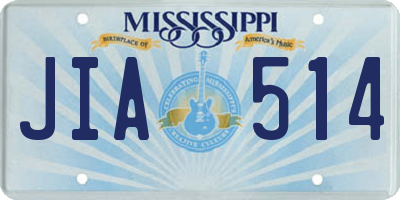 MS license plate JIA514