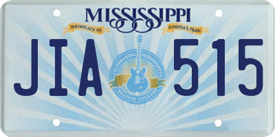 MS license plate JIA515