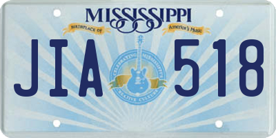 MS license plate JIA518