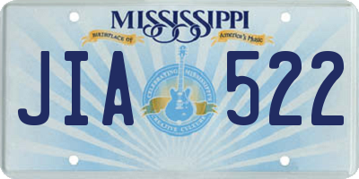 MS license plate JIA522