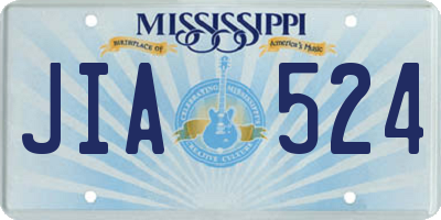 MS license plate JIA524