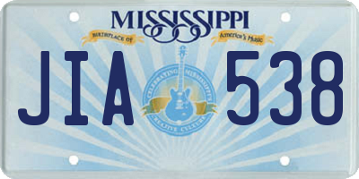 MS license plate JIA538