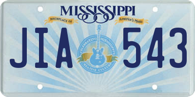 MS license plate JIA543