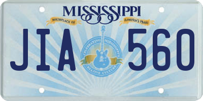 MS license plate JIA560