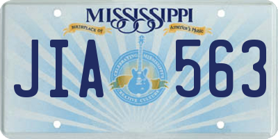MS license plate JIA563
