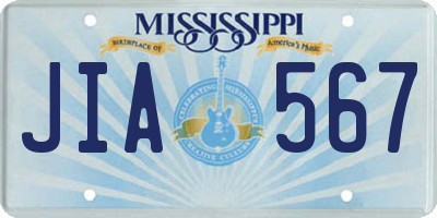 MS license plate JIA567