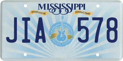 MS license plate JIA578