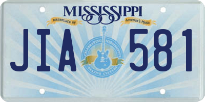 MS license plate JIA581