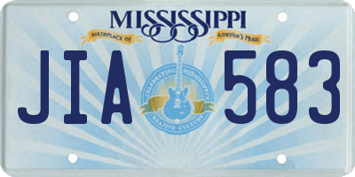 MS license plate JIA583
