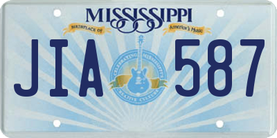 MS license plate JIA587