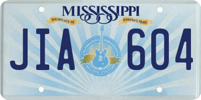 MS license plate JIA604
