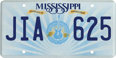 MS license plate JIA625