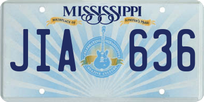 MS license plate JIA636