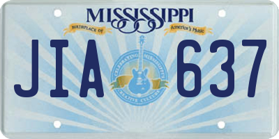 MS license plate JIA637