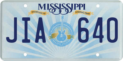 MS license plate JIA640