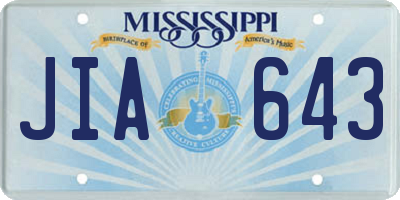 MS license plate JIA643