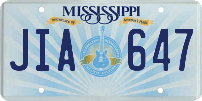 MS license plate JIA647