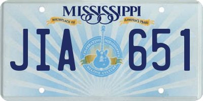 MS license plate JIA651