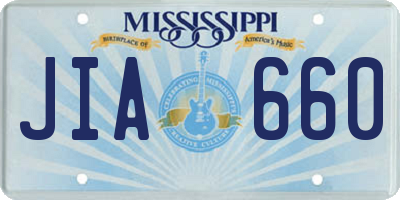 MS license plate JIA660