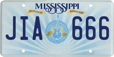 MS license plate JIA666