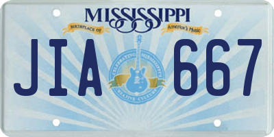 MS license plate JIA667
