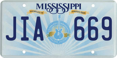 MS license plate JIA669
