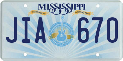 MS license plate JIA670