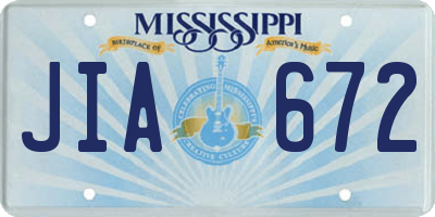 MS license plate JIA672