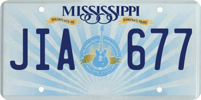 MS license plate JIA677