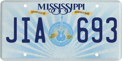 MS license plate JIA693