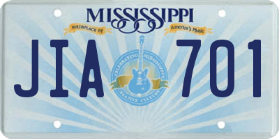 MS license plate JIA701