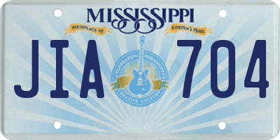 MS license plate JIA704