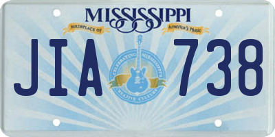 MS license plate JIA738