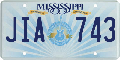 MS license plate JIA743