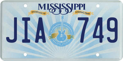 MS license plate JIA749