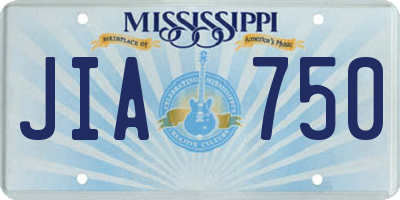 MS license plate JIA750