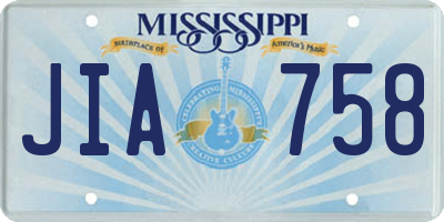 MS license plate JIA758