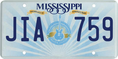 MS license plate JIA759