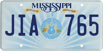 MS license plate JIA765