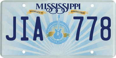 MS license plate JIA778