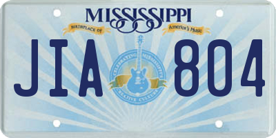 MS license plate JIA804