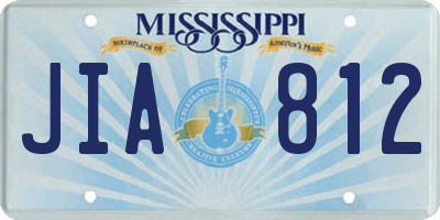 MS license plate JIA812