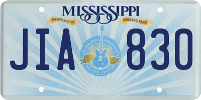 MS license plate JIA830