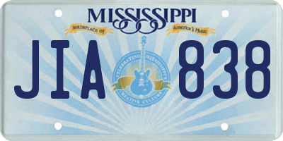 MS license plate JIA838