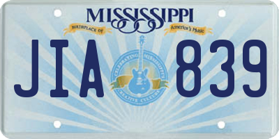 MS license plate JIA839