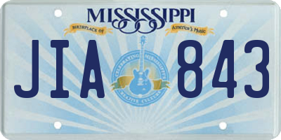 MS license plate JIA843