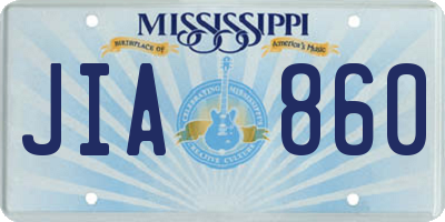 MS license plate JIA860