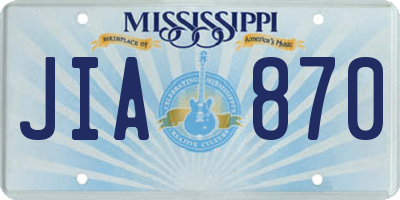 MS license plate JIA870