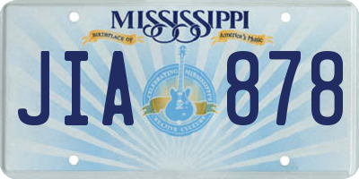 MS license plate JIA878